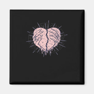 Skeleton Hand med klassiskt hjärta Magnet
