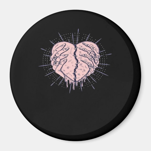 Skeleton Hand med klassiskt hjärta Magnet (Framsidan)
