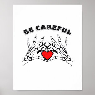 Skeleton Hand med klassiskt hjärta Poster