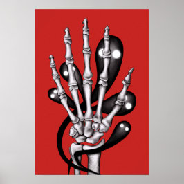 Skeleton Hand med Spöken Poster