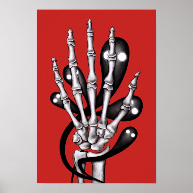 Skeleton Hand med Spöken Poster (Framsidan)