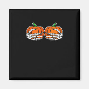 Skeleton Hand på chest Pumpkin Halloween Kvinnor Magnet