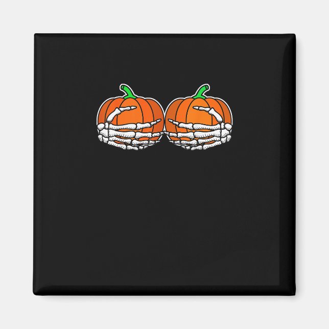 Skeleton Hand på chest Pumpkin Halloween Kvinnor Magnet (Framsidan)