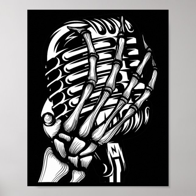 Skeleton hand på Mic Rock and roll's Band Tees Poster (Framsidan)