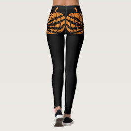 Skeleton Hand på Pumpkin Booty Funny Halloween Leggings