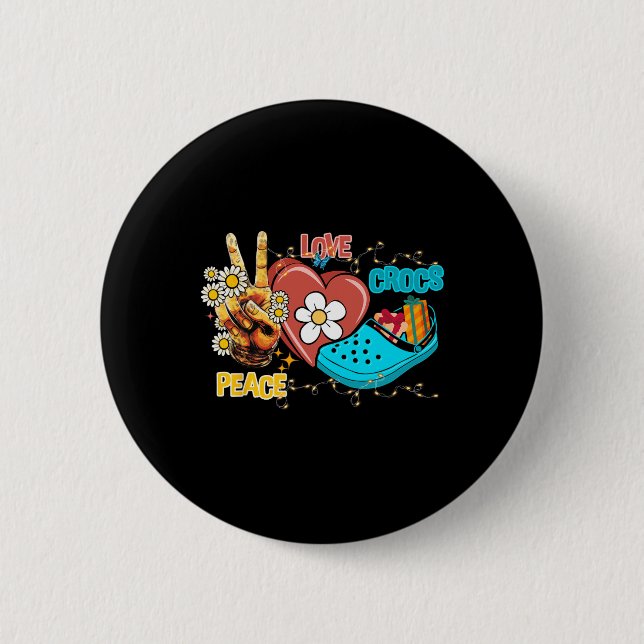 Skeleton Hand Peace Kärlek-crocs Family Julafton P Knapp (Framsida)