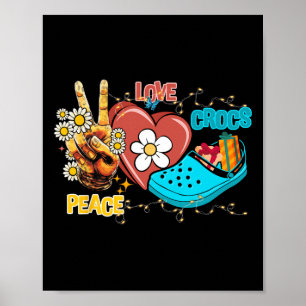 Skeleton Hand Peace Kärlek-crocs Family Julafton P Poster