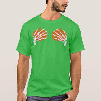 Skeleton Hand Pumpkin Bra Costume Funny Halloween7 T Shirt