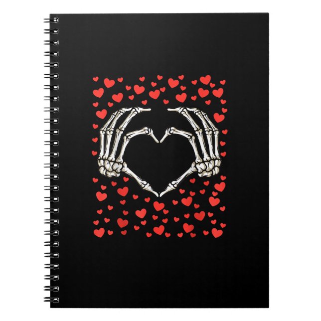 Skeleton Hand Red Heart Birthday Valentines day Anteckningsbok (Framsidan)