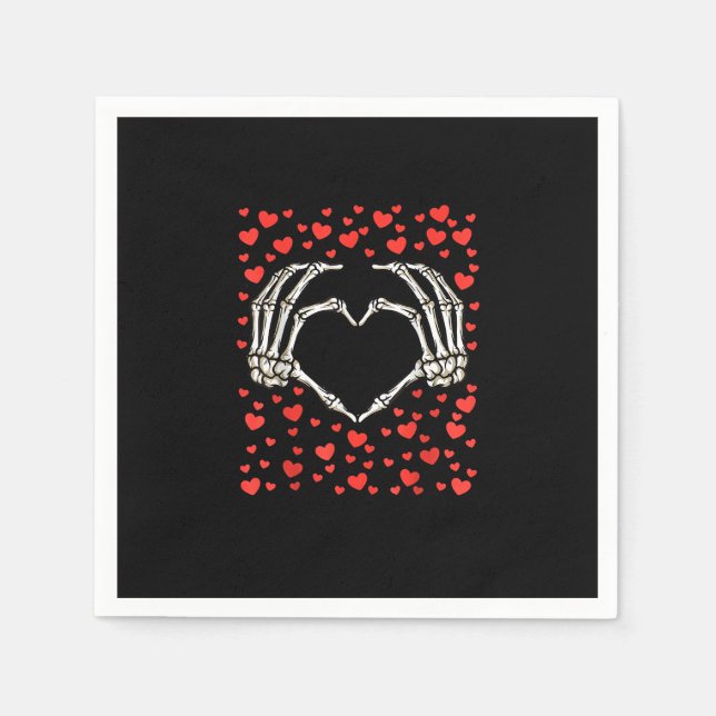 Skeleton Hand Red Heart Birthday Valentines day Pappersservett (Framsidan)