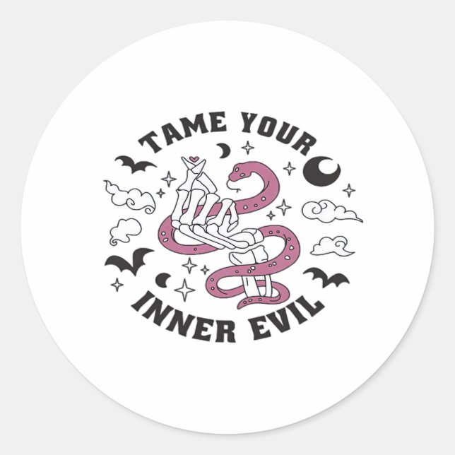 Skeleton Hand Skapar Heart Runt Klistermärke (Framsida)