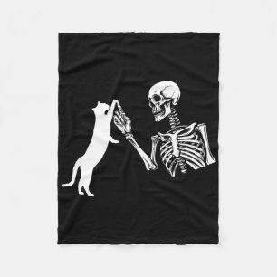 Skeleton Hand spelar upp katt Roligt Halloween Cos Fleecefilt