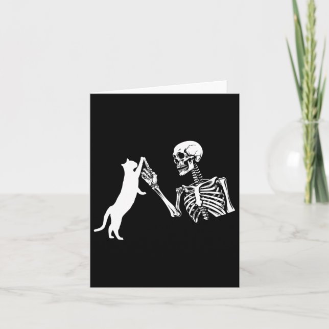 Skeleton Hand spelar upp katt Roligt Halloween Cos Kort (Framsida)