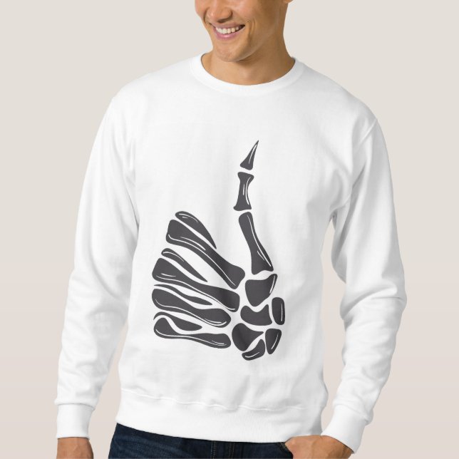 Skeleton Hand Thumbs Up Sweatshirt (Framsida)