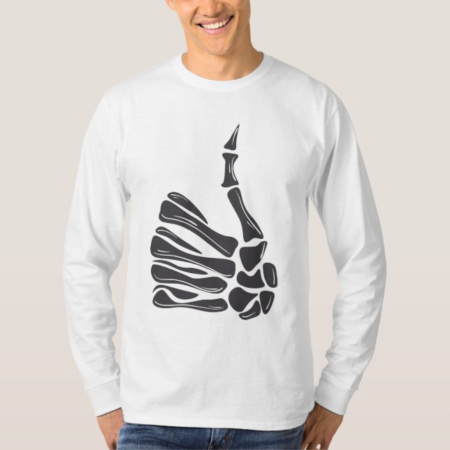 Skeleton Hand Thumbs Up T-Shirt (Framsida)