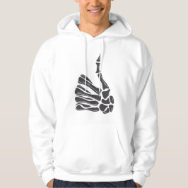 Skeleton Hand Thumbs Up White Hoodie