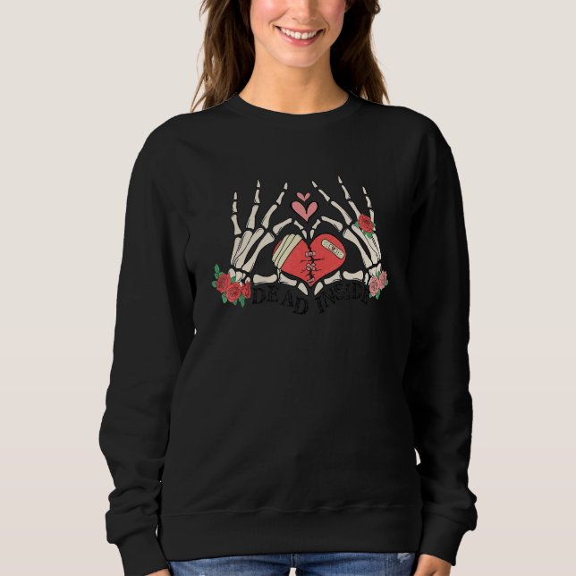 Skeleton Hand with Rose Broken Heart in Dome Anti  T Shirt (Framsida)