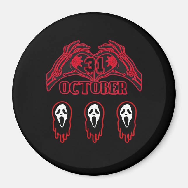 Skeleton Händer 31/10 Classic Magnet (Framsidan)