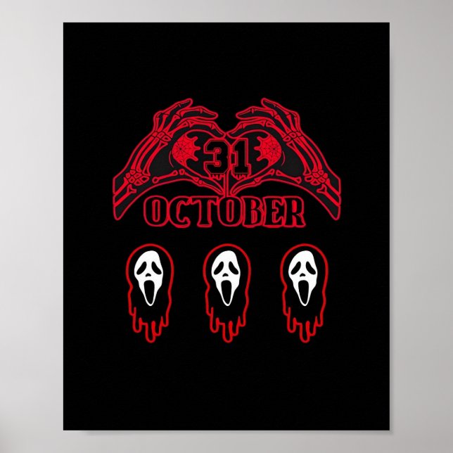 Skeleton Händer 31/10 Classic Poster (Framsidan)