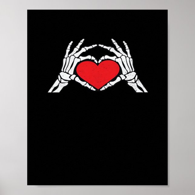 Skeleton Händer A Red Heart Classic Poster (Framsidan)