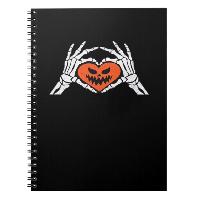 Skeleton Händer A Spooky Halloween Heart Classic Anteckningsbok (Framsidan)
