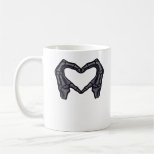 Skeleton Händer bildar ett hjärta Kaffemugg