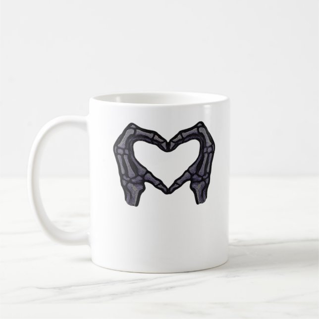 Skeleton Händer bildar ett hjärta Kaffemugg (Vänster)