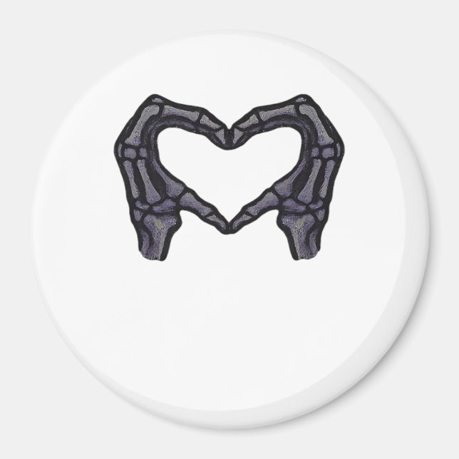 Skeleton Händer bildar ett hjärta Magnet (Framsidan)