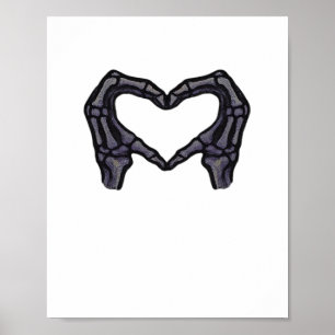 Skeleton Händer bildar ett hjärta Poster