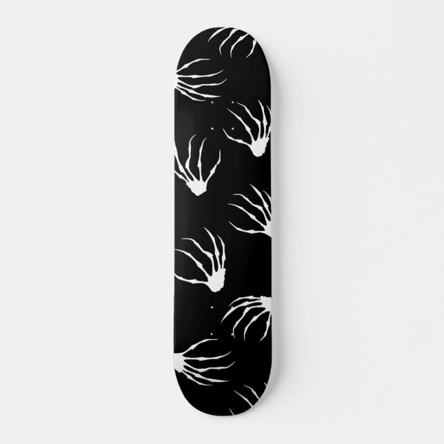 Skeleton Händer - Black Old School Skateboard Bräda 21,6 Cm (Framsida)