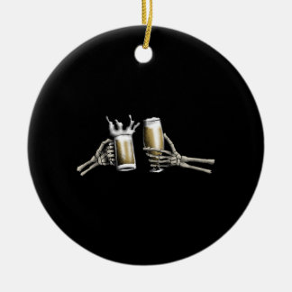 Skeleton Händer Cheering på en Julgransprydnad Keramik