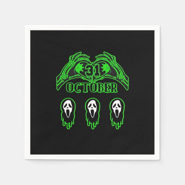 Skeleton Händer Classic Design Pappersservett (Framsidan)