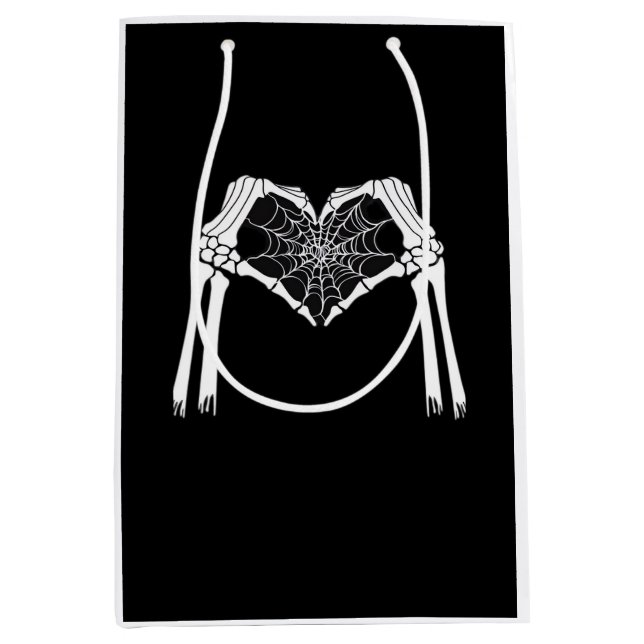 Skeleton Händer Cobweb Heart (Vit) Classic (Framsidan)