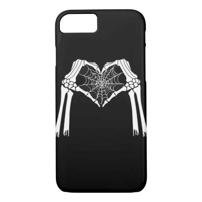 Skeleton Händer Cobweb Heart (Vit) Classic Case-Mate iPhone Skal (Baksida)