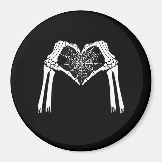 Skeleton Händer Cobweb Heart (Vit) Classic Magnet (Framsidan)