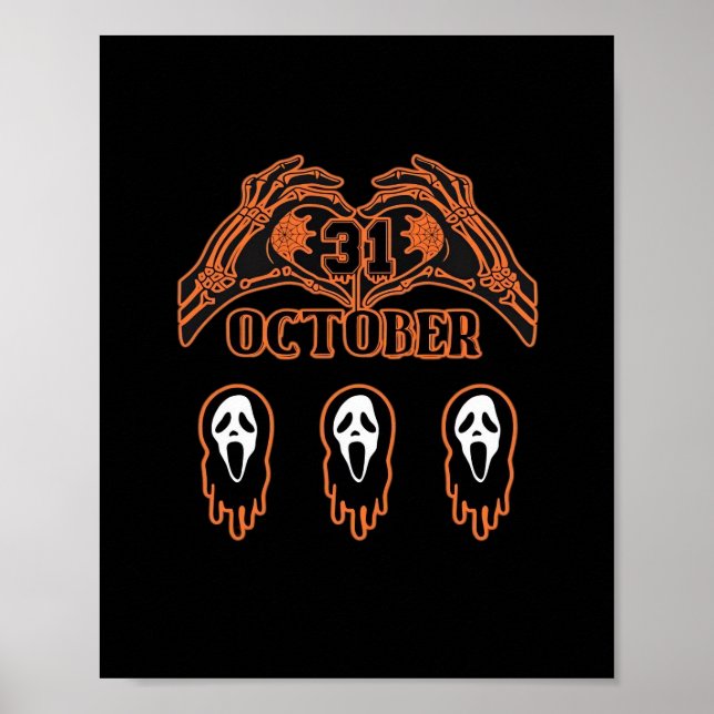 Skeleton Händer för Classic Halloween Poster (Framsidan)