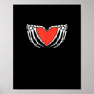 Skeleton Händer Forming Heart - Creepy Gothic Hall Poster