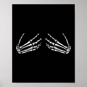Skeleton Händer Funny Retro Halloween Costume Outf Poster