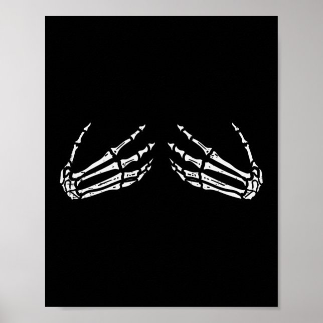 Skeleton Händer Funny Retro Halloween Costume Outf Poster (Framsidan)