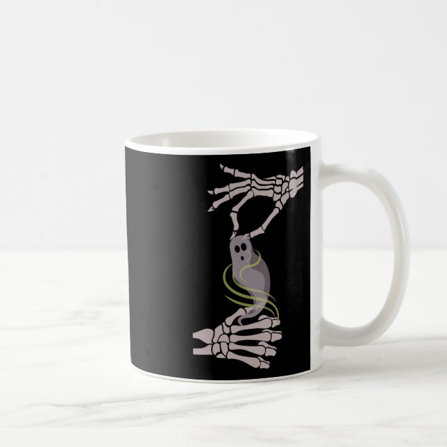 Skeleton Händer Ghost Spooky Halloween Kaffemugg (Höger)