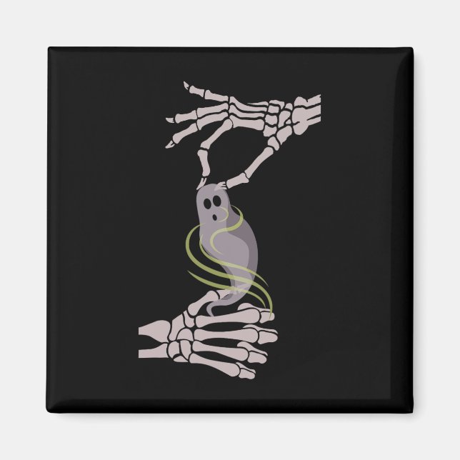 Skeleton Händer Ghost Spooky Halloween Magnet (Framsidan)