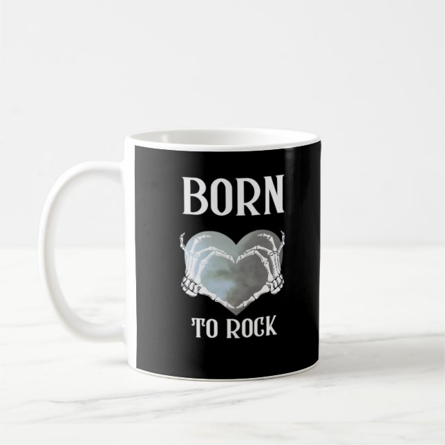 Skeleton Händer Grått Heart- grafik för klassiskt  Kaffemugg (Vänster)