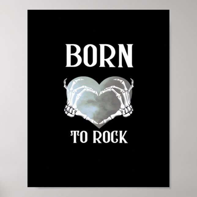 Skeleton Händer Grått Heart- grafik för klassiskt  Poster (Framsidan)