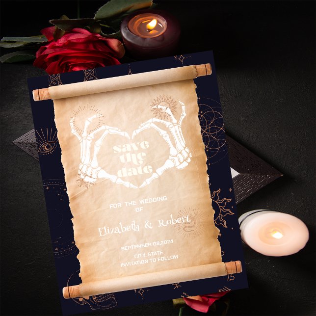 Skeleton Händer Halloween sparar datum Spara Datumet (Skapare uppladdad)