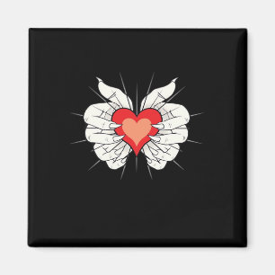 Skeleton Händer Heart Classic Magnet
