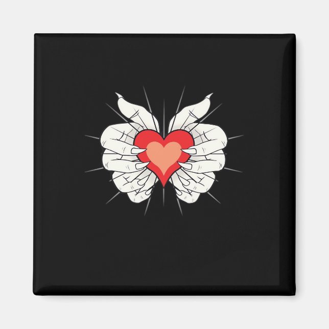 Skeleton Händer Heart Classic Magnet (Framsidan)