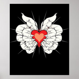 Skeleton Händer Heart Classic Poster