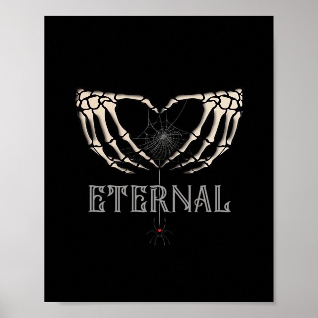 Skeleton Händer Heart Classic Poster (Framsidan)