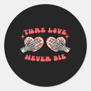 Skeleton Händer Heart Design Classic Runt Klistermärke