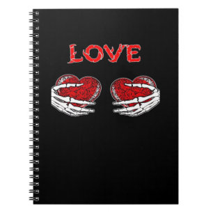 Skeleton Händer Heart Funny Design Anteckningsbok